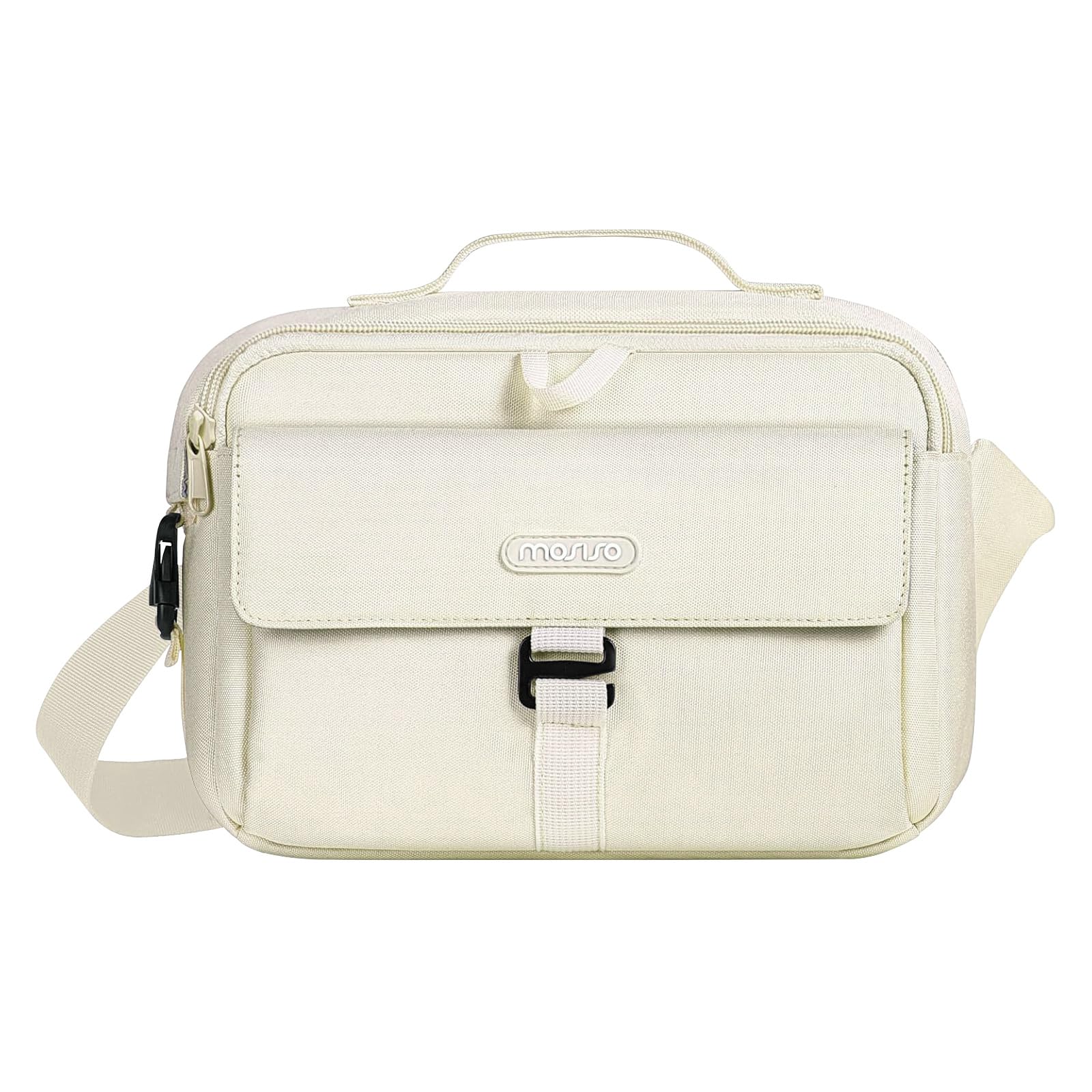 MOSISO Camera Shoulder Bag Case Crossbody Sling Purse, DSLR/SLR/Mirrorless Compact Padded Photography Handbag with Rain Cover Compatible with Canon/Nikon/Sony Cameras and Lenses, Beige