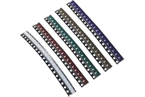 AEDIKO 0603 SMD LED Kit 100pcs 5 Colors SMD LED Diode Lights Kit Super Bright Lighting Bulb Lamps,Electronics Components Light,Emitting Diodes (Mini Chip 0.06 x 0.03 inch)