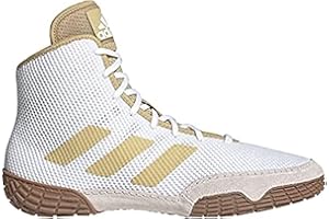 adidas Kids' Tech Fall 2.0 Wrestling Shoes (White/Vegas Gold, 5.5)