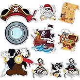 XLSXEXCL 10 Pcs Pirate Cruise Door Magnet, Funny Pirate Captain Sea Navigation Car Cruise Door Decorations Anchor Cruise Ship Holiday Decor for Halloween Carnival Cruise Refrigerator Door