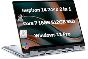 IST COMPUTERS Dell Inspiron 14 7440 2-in-1 Business Laptop (14" FHD+ Touchscreen, Intel Core 7 150U(> i7-1355U), 16GB RAM, 512GB SSD) Backlit Keyboard, Fingerprint Reader, FHD webcam, Win 11 Pro w/AI Copilot