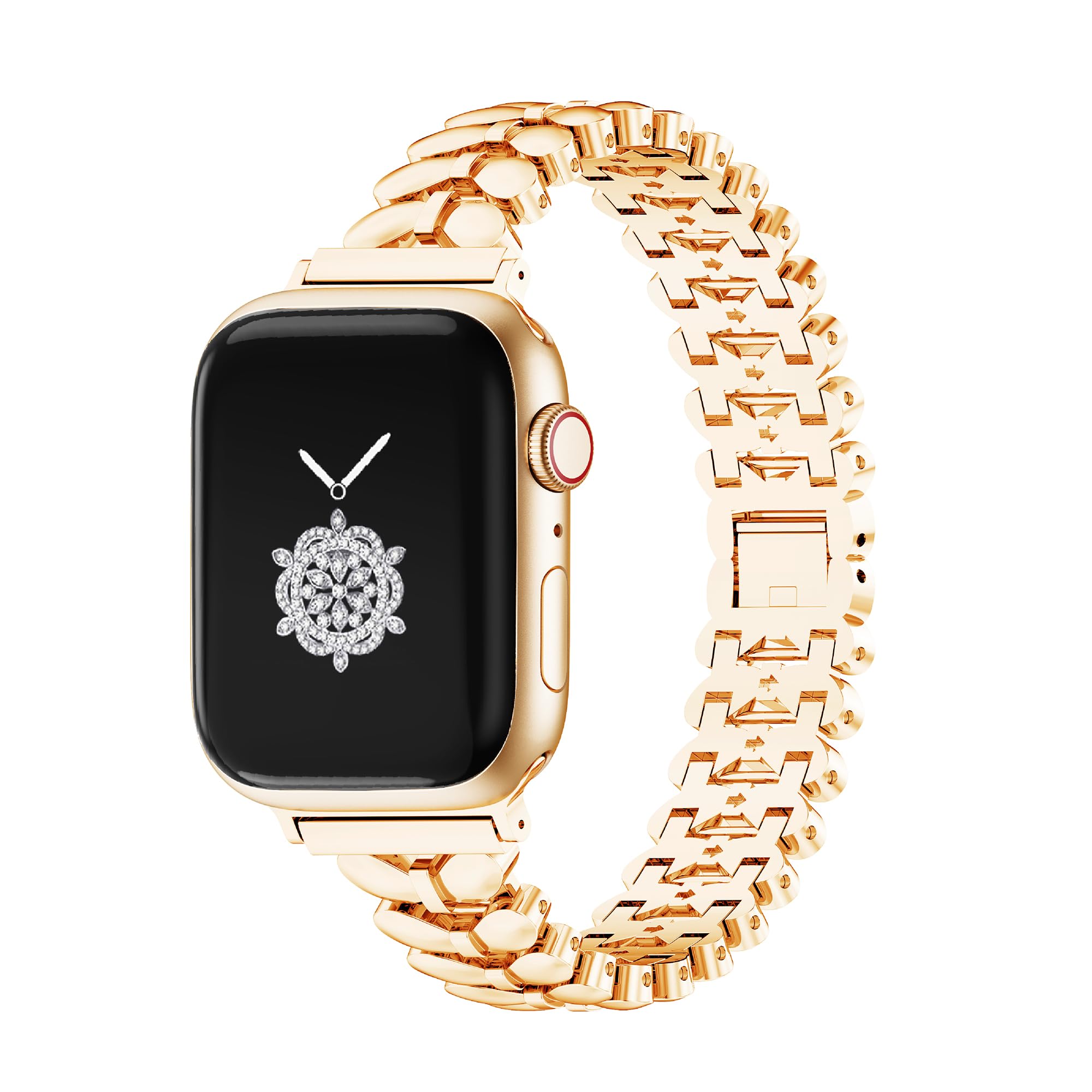 Photo 1 of Kolgios 38/40/41mm Gold Charms Women Smartwatch Bands Compatible for Apple Watch Band Series SE 3/9/8/7/SE/6/5/4 Stylish Adjustable Watch Dressy Bracelet For Iwatch SE 3/9/8 Gift for her