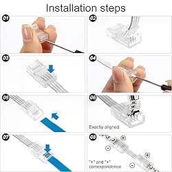 RGBZONE 10Pcs 8mm 4 Pin LED Strip Connectors and