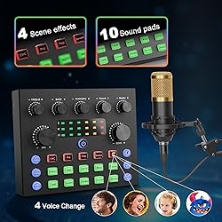 Podcast Equipment Bundle, Audio Interface DJ Mixer