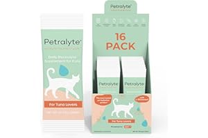 Petralyte Cat Hydration Electrolyte and Cat Joint Supplement | Hydration Support for Cats w/Glucosamine, Chondroitin, L-Glutamine, Taurine, Lysine & Prebiotics | for Tuna Lovers | 16 Packets