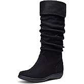 Vepose Women's 942 Knee High Boots Suede Slouch Flat Comfort Boots