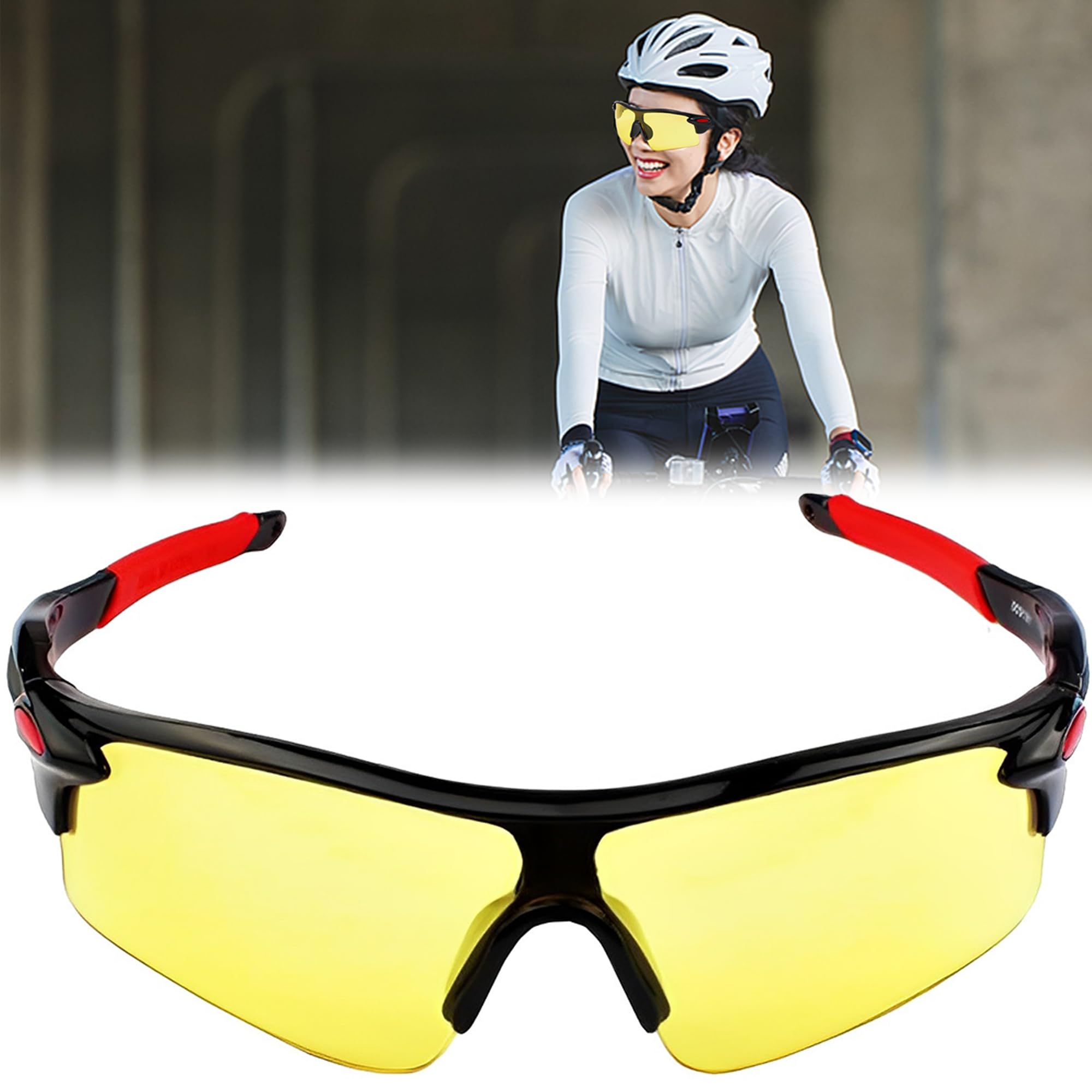 MINGZE Safety Glasses with Clear Anti Fog Scratch Resistant Wrap-Around Lenses and No-Slip Grips, UV Protection, Sunglasses for Cycling Fishing Golf