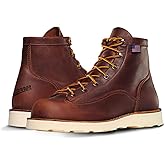 Danner 6” Bull Run Work Boots for Men - Durable, Lightweight Full-Grain Leather with Non Slip Wedge Outsole & 3-Density Cushion Footbed, EH Resistant