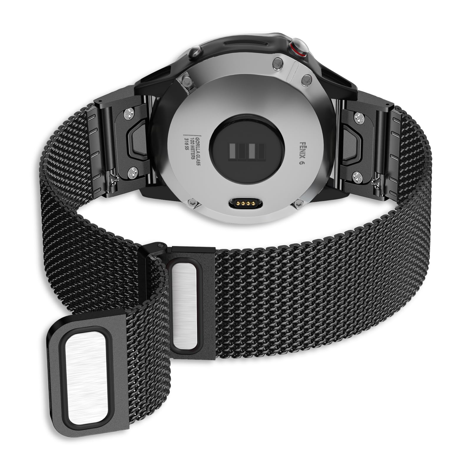 YASPARK 22mm Mesh Stainless Steel Replacement Strap for Garmin Fenix 6, Fenix 7, Instinct, Forerunner 935