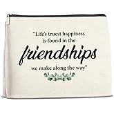 FYDHQSS Gifts for Friends Women Makeup Bag, Friendship Gift for Female Cosmetic Travel Bag, Birthday Christmas Gifts for Best Friend Bestie Soul Sister Coworkers Zipper Toiletry Pouch for Purse