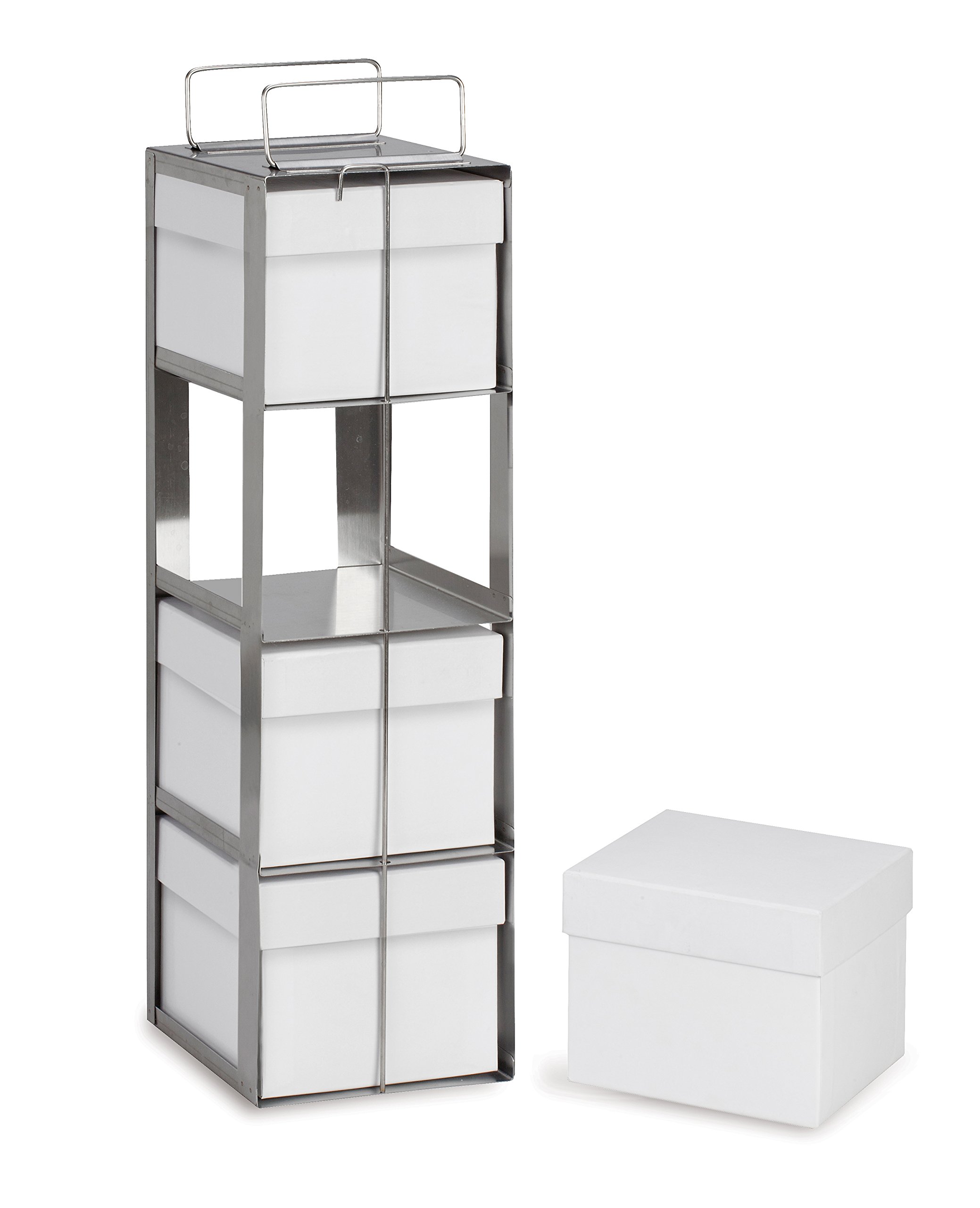 Heathrow Scientific HD28621 Stainless Steel Freezer Rack 4x1 Arrangement 154mm Length x 157mm Width x 539mm Height