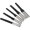 Arno 467849 Solid Steel French Timber Framing Slick Chisel 5 Piece Set with 20, 25, 30, 35 and 40 mm Wide Chisels RC 58-60 PVC Dipped Handles