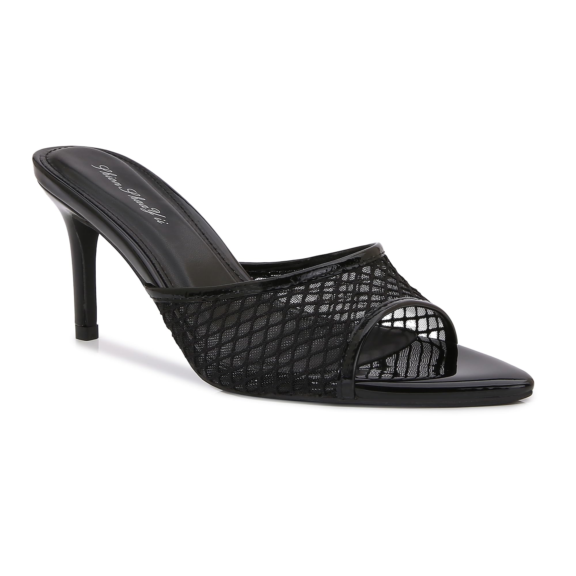Shion ShaaYii Women Clear Pointed Toe Sandals Stiletto Heels Transparent Strap High Heels Slip on Mules for Women