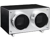 MOZSLY Double Watch Winder for Automatic Watches with Quiet Motor 12 Rotation Mode Setting AC Adapter or Battery Powered PU Leather