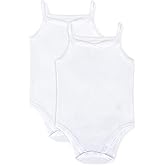 Feathers Tank Top Bodysuits for Baby Girl (2 Pack) Super Soft One-Piece Toddler Bodysuit