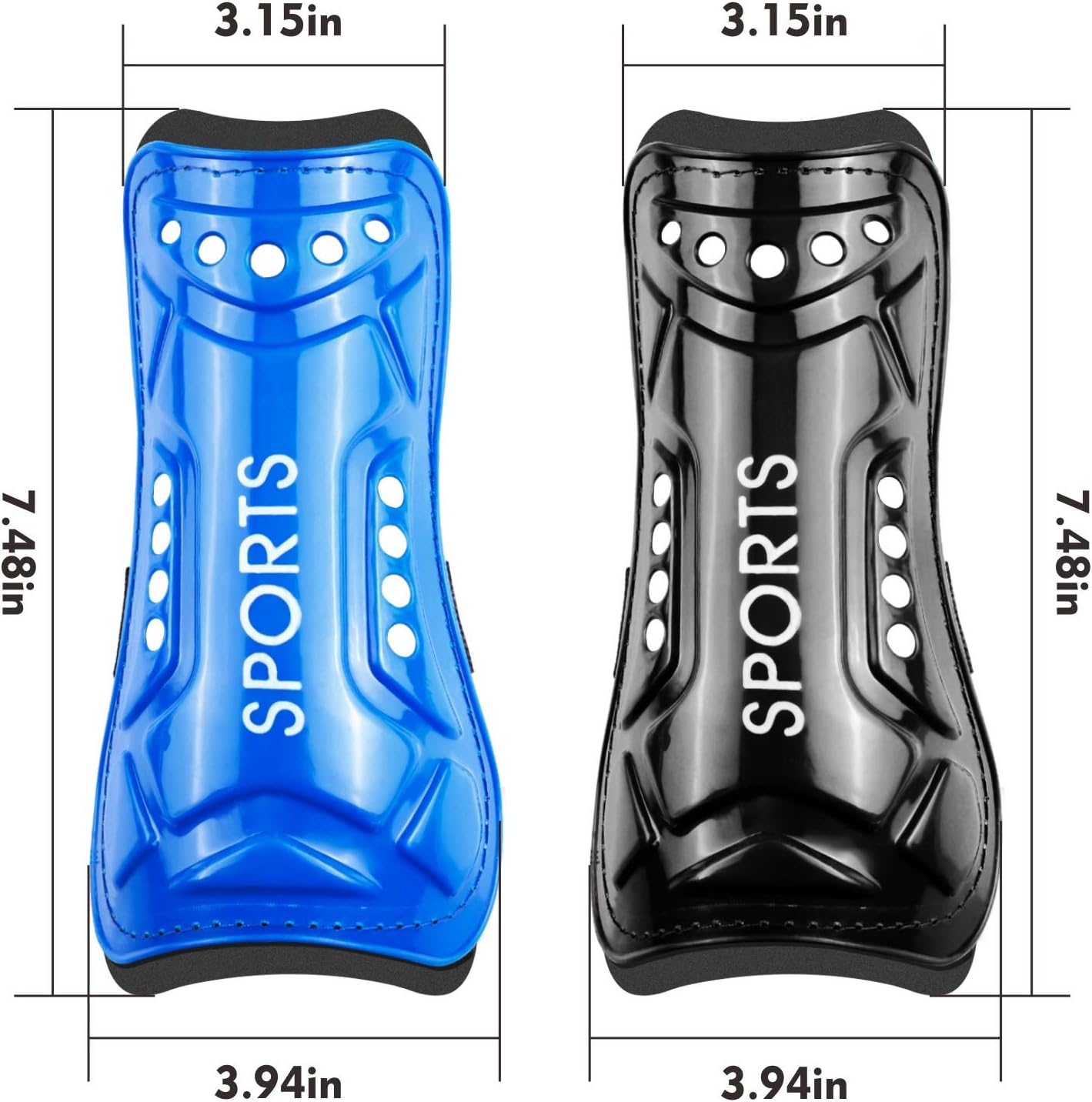 Youth Soccer Shin Guards, 2 Pair Lightweight and Breathable Child Calf Protective Gear Soccer Equipment for 12-16 Years Old Boys Girls Children Teenagers : Sports & Outdoors
