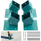 VEVOR Swing Set Brackets, 4 Pack Heavy Duty Swing Set Leveling Hardware, Fits 4 x 4 in Post (Actual 3.6 x 3.6 in), 45&deg;-60&deg; Angle Range, Stainless Steel Anchor Level Kit on Uneven Grass Wooden Ground