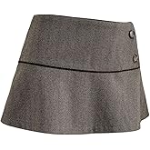 Verdusa Women's Button Mini Skirts Vintage A Line Skirt Trendy Clothes