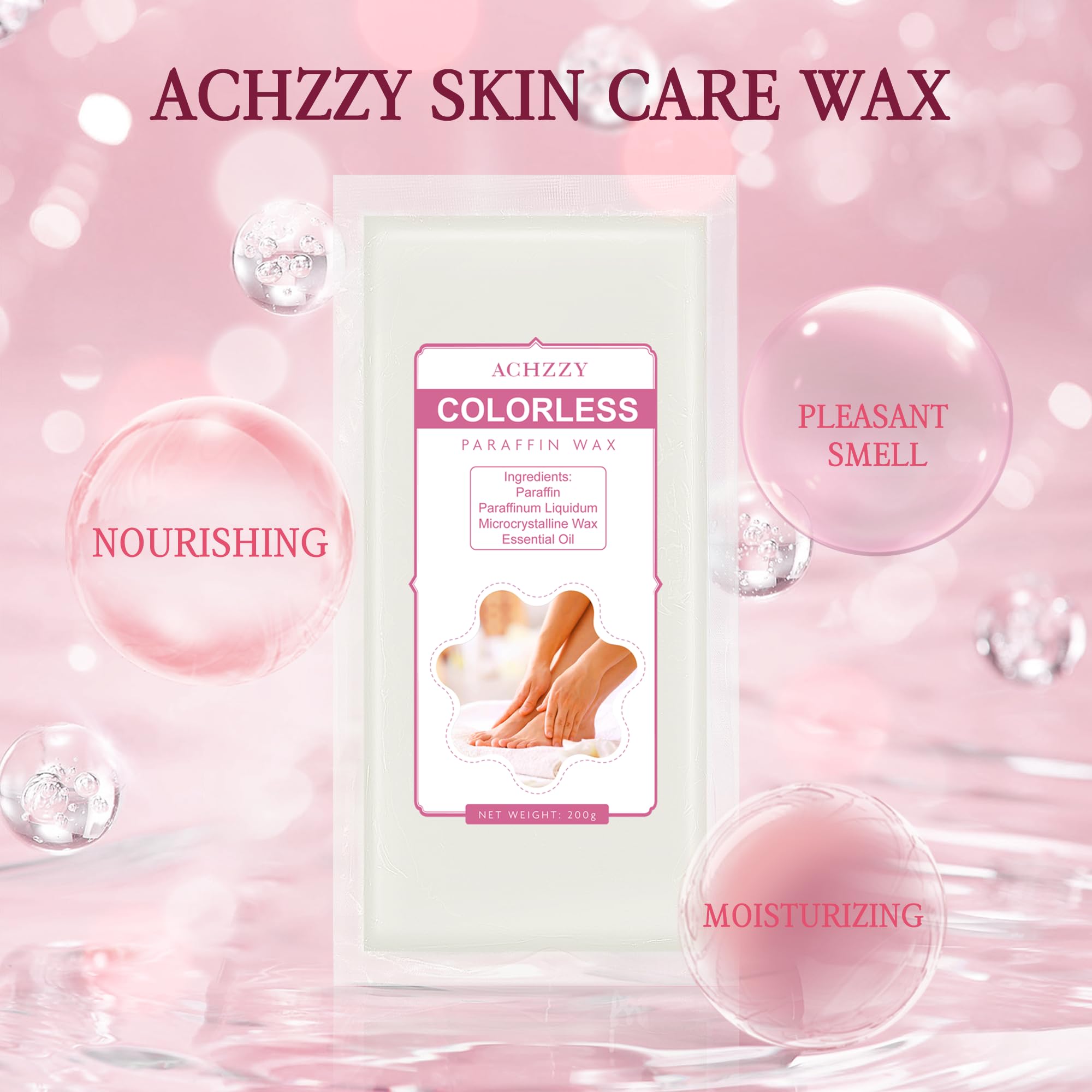 Natural Paraffin Wax Refills, 6 Pack Paraffin Wax Blocks of Unscented for Paraffin Bath, Paraffin Wax for Hand and Feet for Deep Hydration, Moisturizing and Nourish (Unscented)