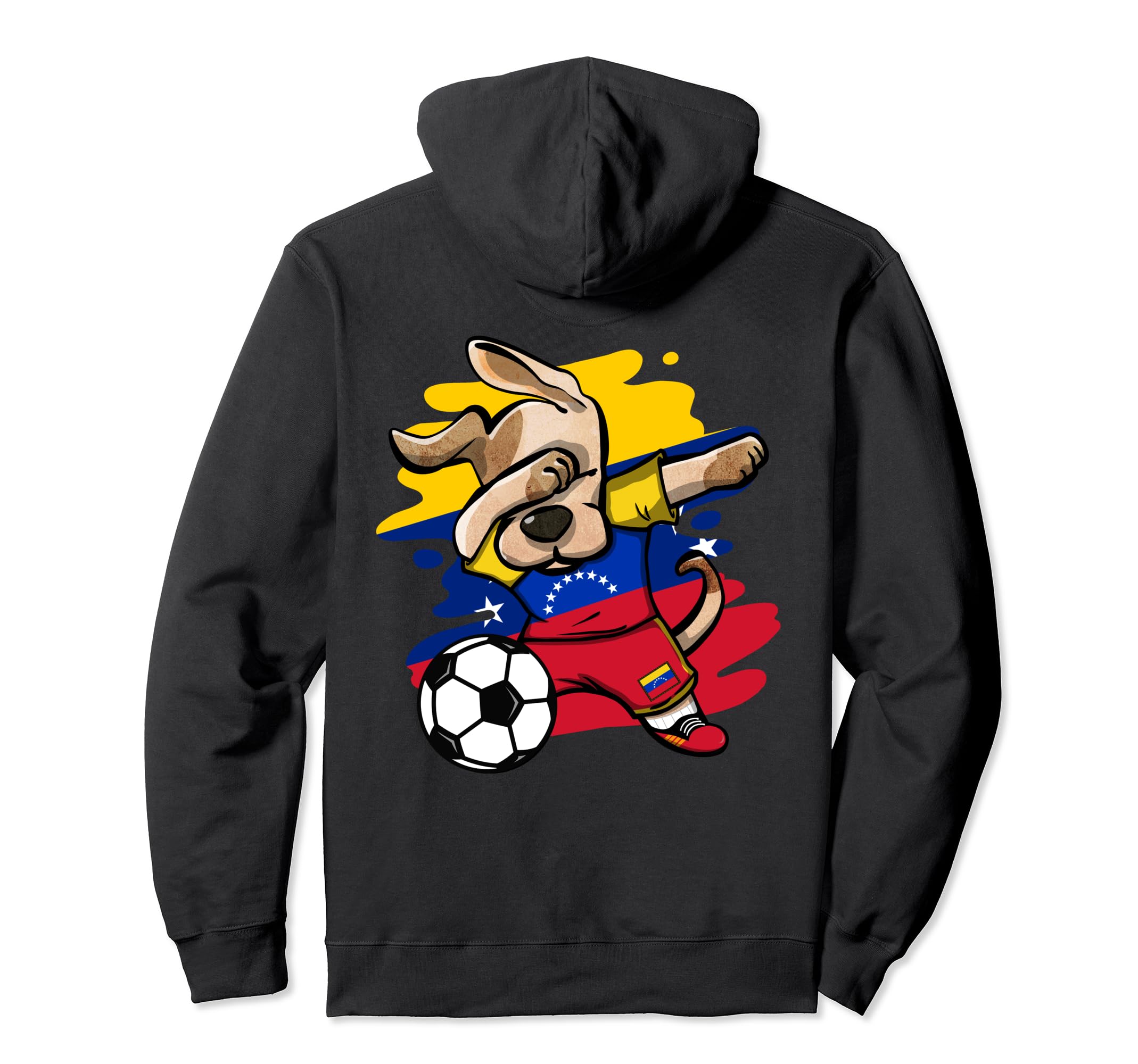 Dabbing Dog Venezuela Soccer Fans Venezuelan Flag Football Pullover Hoodie