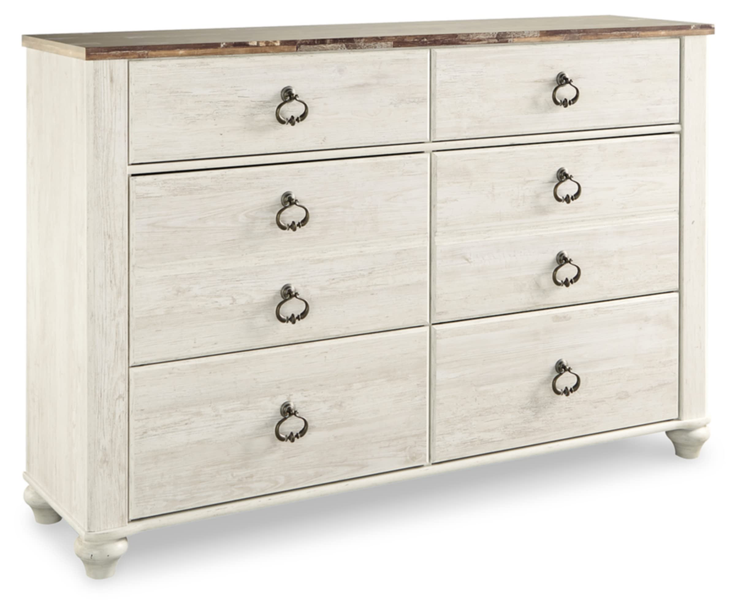 Photo 1 of ***TRUCK/TRAILER PICKUP ONLY***Signature Design by Ashley Willowton Coastal Cottage 6 Drawer Dresser with Faux Plank Top, Whitewash