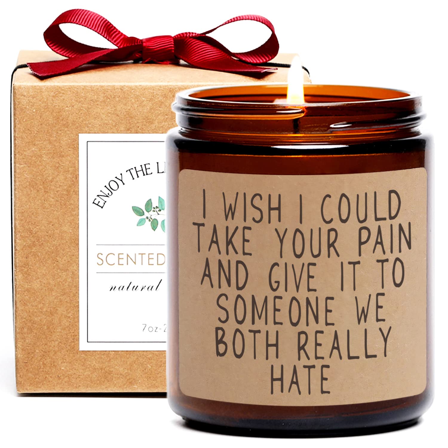 Get Well Soon Gift Funny Sympathy Soy Candle Encouragement Support Gift I Could Take Your Pain After Surgery Gifts for Women, Her, Friends (Pain br)