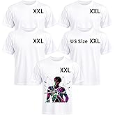 Joyclub 5 Pack Sublimation Blanks Bulk Wholesale White Polyester T Shirts for Heat Transfer Unisex Crew Neck Short Sleeve DIY