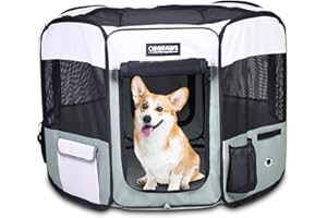 JESPET Pet Dog Playpens 36", 45" & 61" Portable Soft Dog Exercise Pen Kennel with Carry Bag for Puppy Cats Kittens Rabbits, Indoor/Outdoor Use