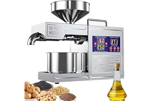 Commercial Automatic Oil Press Machine, 900w Stainless Steel Electric Automatic Cold/Hot Oil Press Extractorthere is No Soot 
