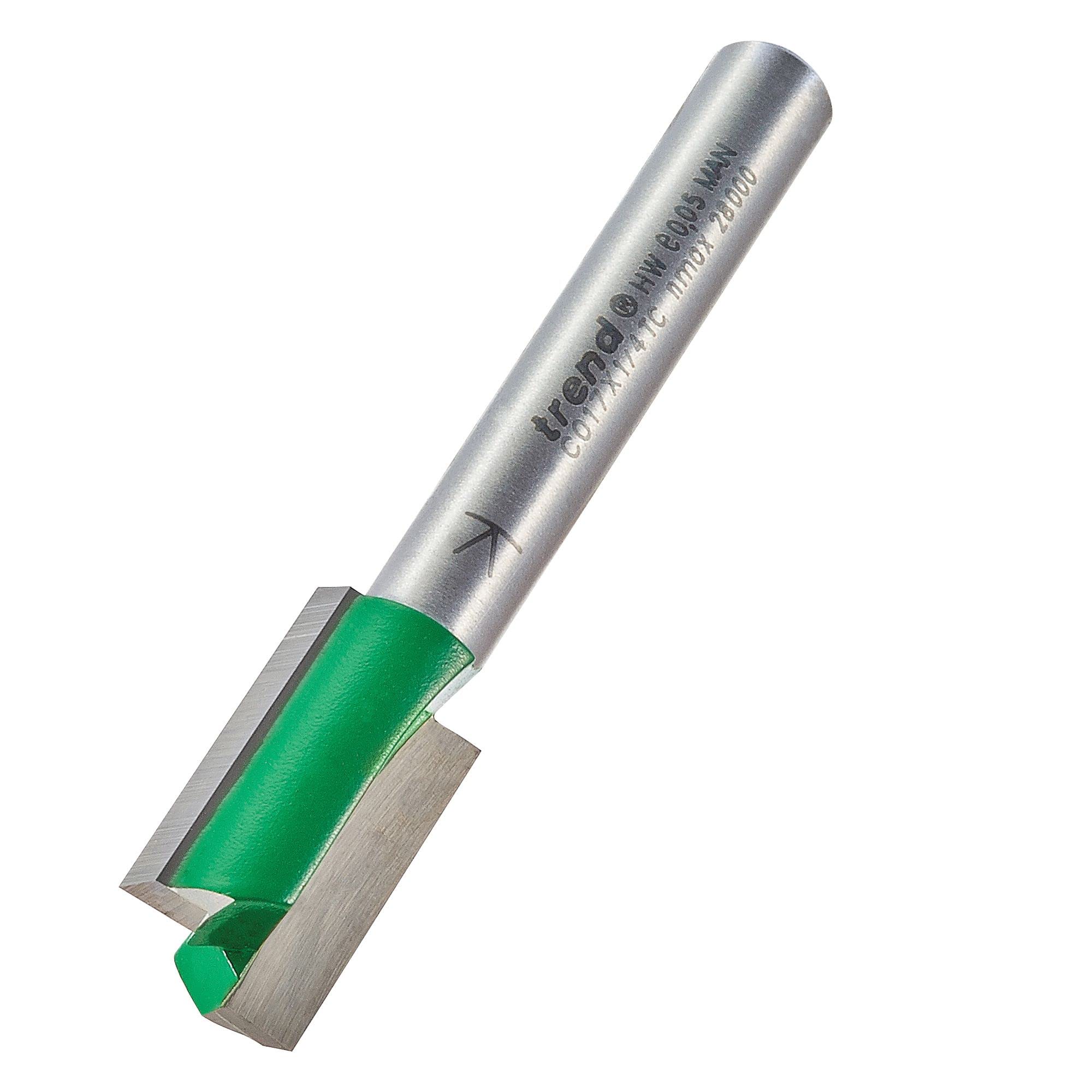 Trend CraftPro Straight Two Flute Router Cutter, 1/4 Inch Shank, 11.1mm Cut Diameter & 19.1mm Cut Length, Tungsten Carbide Tipped, C017X1/4TC — image 1