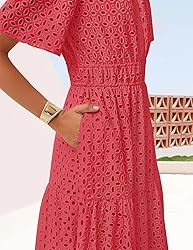 ZESICA Women's 2025 Summer Short Sleeve Maxi Dress