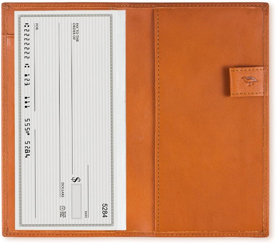 Checkbook Cover with Divider for Men/Women,Made by Italy Leather