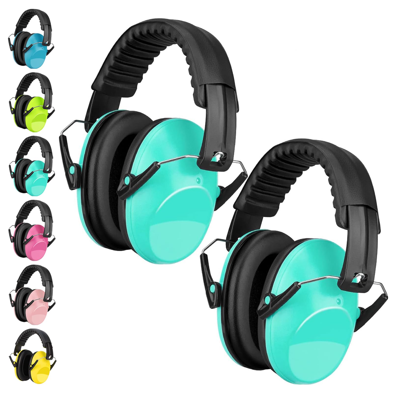 Kids Ear Defenders 2 Pack, BraveKoi Children Noise Cancelling Headphones 26dB SNR Foldable Adjustable Hearing Protection Noise Cancelling Earmuffs for Autism, Boys, Girls, Toddlers (Age 3-16 Year Old)