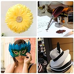 FeelfunFeather 120pcs Yellow Goose Feathers 6-8