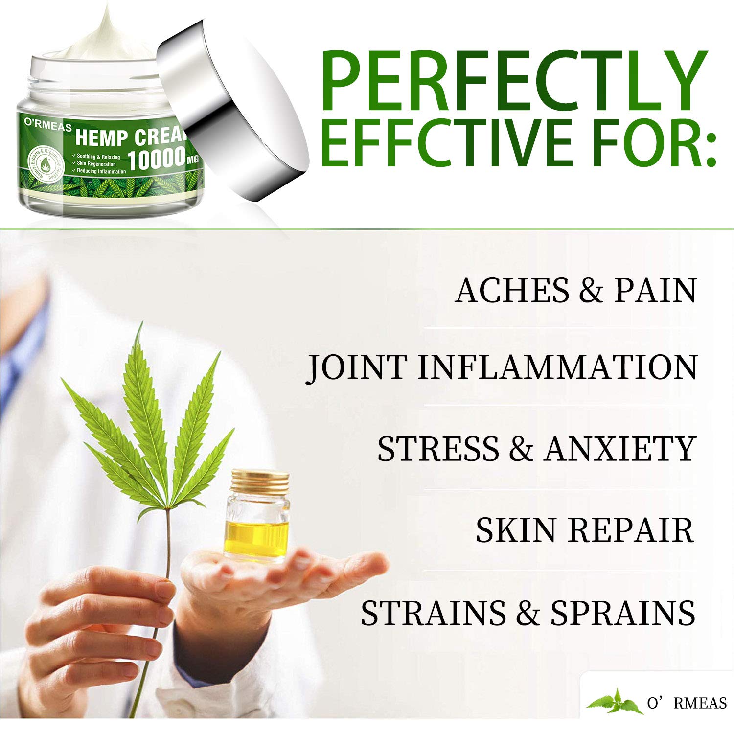 Hemp Cream for Pain Relief - Hemp Oil Extract & Hemp Cream Complex 10000 MG/ 4 oz- Emu Oil,Aloe Vera,Menthol,Rosemary oil ,Good for Muscle, Back, Knee Pain