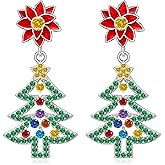 Christmas Earrings Christmas Tree Earrings for Women Sterling Silver Holiday Studs Jewelry Gifts