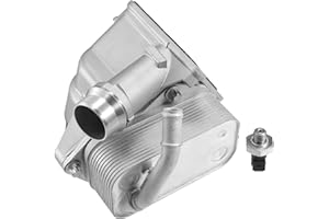 INFINAUTO Engine Oil Cooler Oil Filter Housing Adapter Assembly Oil Cooler with Oil Cooler Sensors No.11428642289 for BMW 128