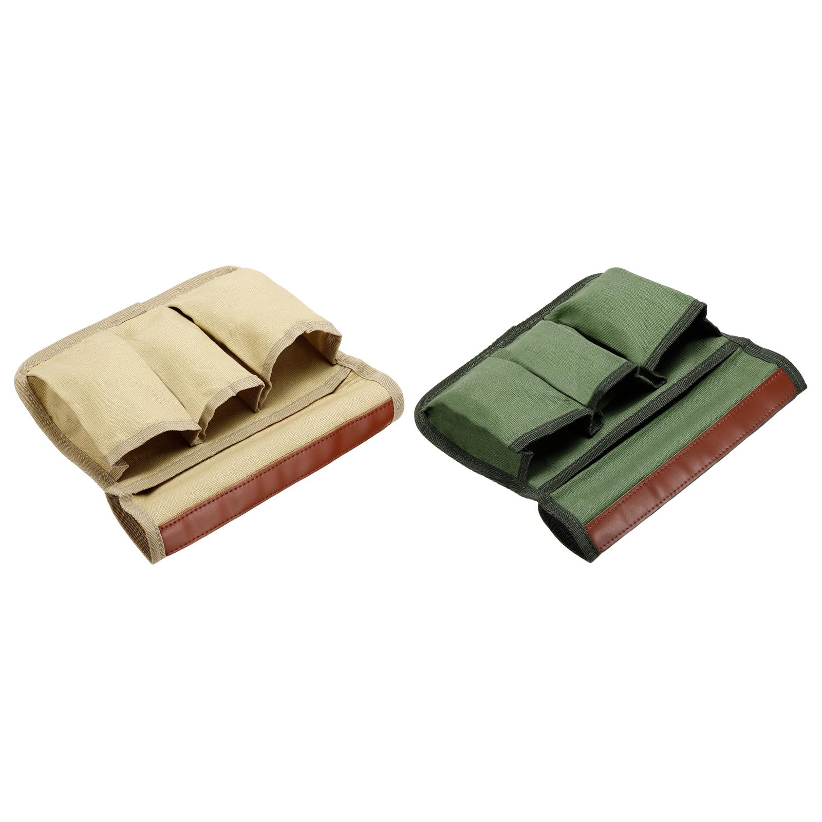 M METERXITY 2 Pack Camping Armrest Organizer Bag - Folding Camping Chair Armrest Hanging Storage Bag, Apply to Beach/Fishing/Hiking/Picnic (Green Beige)