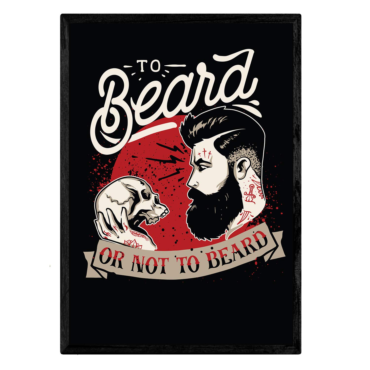 Nacnic Poster Beard or no beard. Design decorative sheet. A4 size — image 1