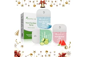 Beautifier Life Mini Hand Sanitizer Mist Spray 3 Pack-Travel Size Portable 1 Fl Oz (30ml) 70% Alcohol, Fast-Dry No-Rinse Formula, Assorted Ocean, Watermelon, Cucumber Scents for On-The-Go Cleanliness