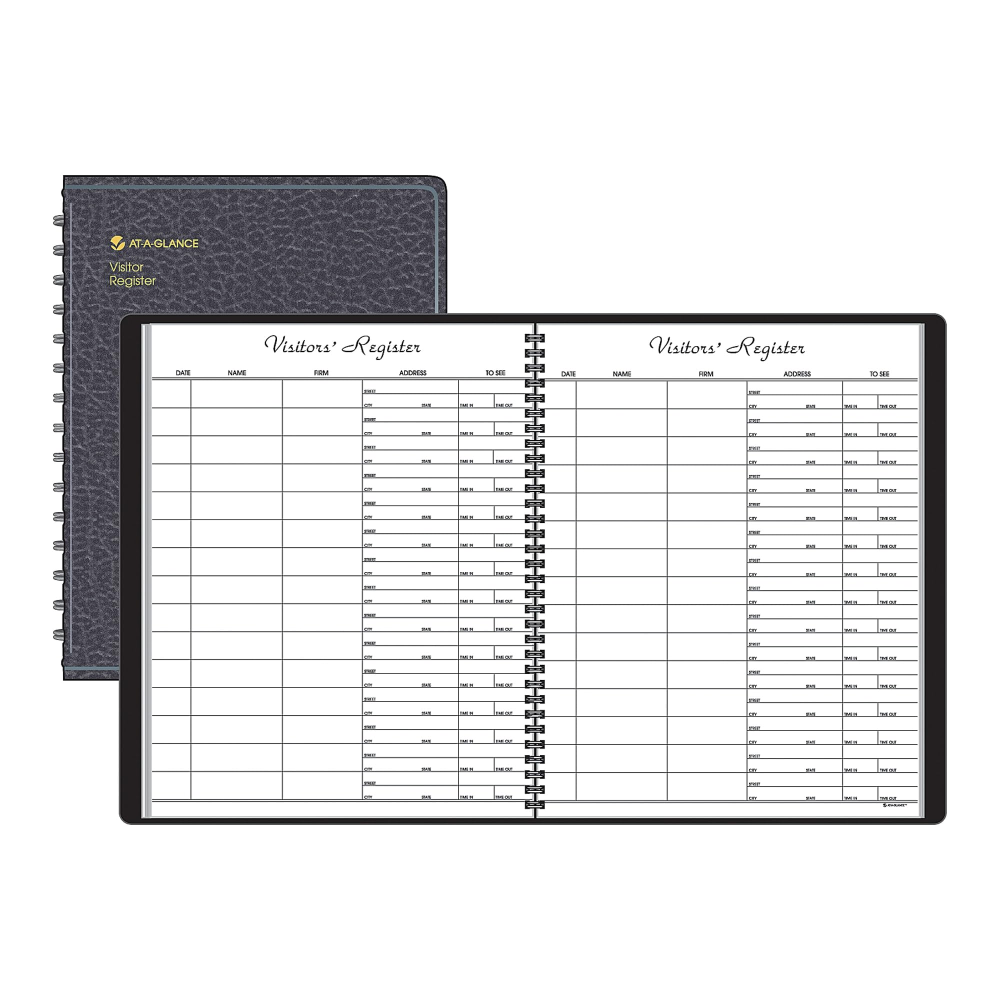 AT-A-GLANCE 8058005 Recycled Visitor Register Book, Black, 8 1/2 x 11