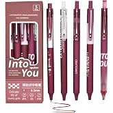 Lopenle 10 Pcs Burgundy Gel Pen Bordeaux Red Ink Pens for Teachers Students | Cute Smooth Writing Marking Pens Bulk Note-Taking Journaling Office School Supplies