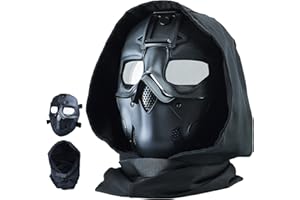 Guayma Airsoft Paintball Mask Tactical Full Face Cyberpunk Balaclava Mask For Halloween Cosplay Costume Movie Props
