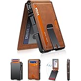 ZALVEX Wallet for Men, Mens Minimalist Wallet 9-13 Cards, Slim Compact Wallet with Money Clip & ID Window, RFID Blocking Smart Pop Up Card Wallet, Metal Aluminum Credit Card Holder Bifold Wallet