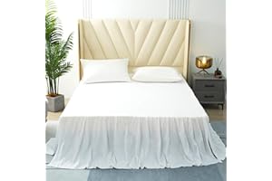 TSUTOMI White Bed Skirt Full Size Ruffled Bed Skirt with Split Corners, Full Bed Skirt 22 Inch Drop, Full Size Bed Skirt White for Ruffled Bed Skirt with Split Corners, Bed Skirt Full Size