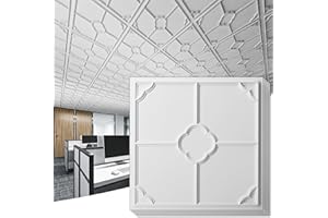 Art3d 12-Pack Lightweight Drop Ceiling Tiles for Suspended Grid, 2x2 ft Ceiling Panels in White, Cover 48 Sq.Ft