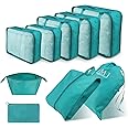 DIMJ Packing Cubes for Travel, 9 Pcs Travel Cubes Storage Bag Set Suitcase Organizer Lightweight Luggage