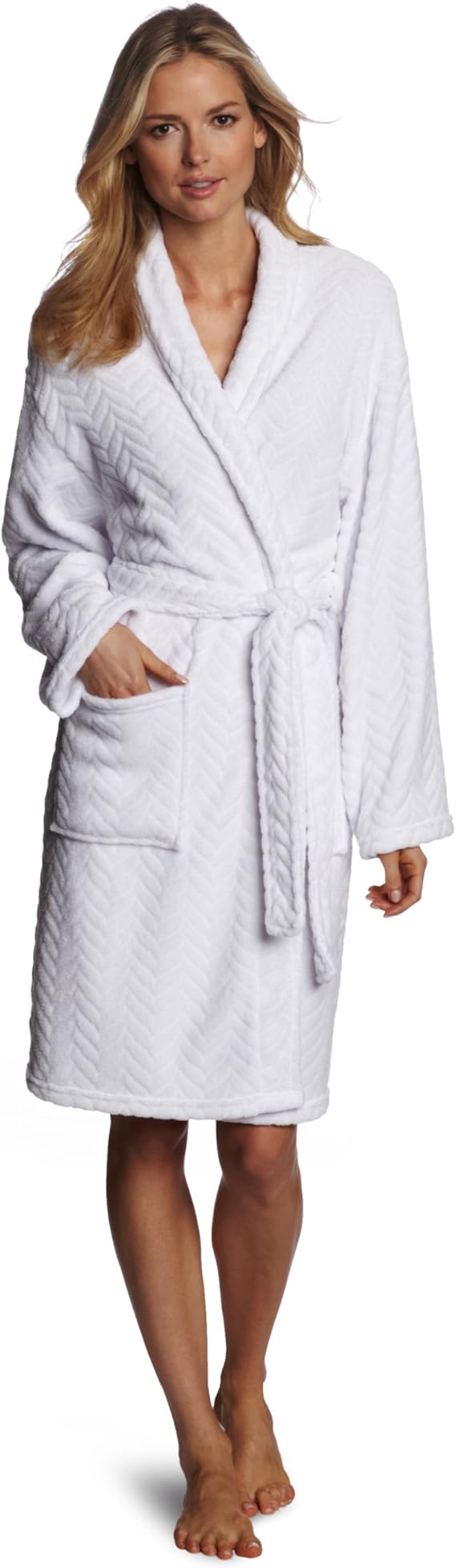 Seven Apparel Hotel Spa Collection Herringbone Textured Plush Robe