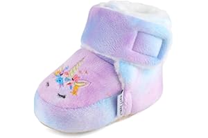 KAKU NANU Baby Booties Newborn Infant Furry Cozy Soft Slippers Socks for Boy Girl, Winter Non-Slip Crib Shoes with Warm Lining
