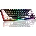 GEODMAER 65% Gaming Keyboard, LED Backlit Mini Wired Gaming Keyboard, Ultra-Compact Anti-Ghosting No-Conflict 68 Keys Gaming Wired Keyboard for PC Laptop Windows Gamer (Black-Grey)